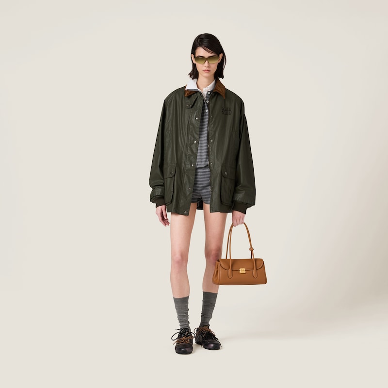 Reçine Bitişli Poplin Kaban