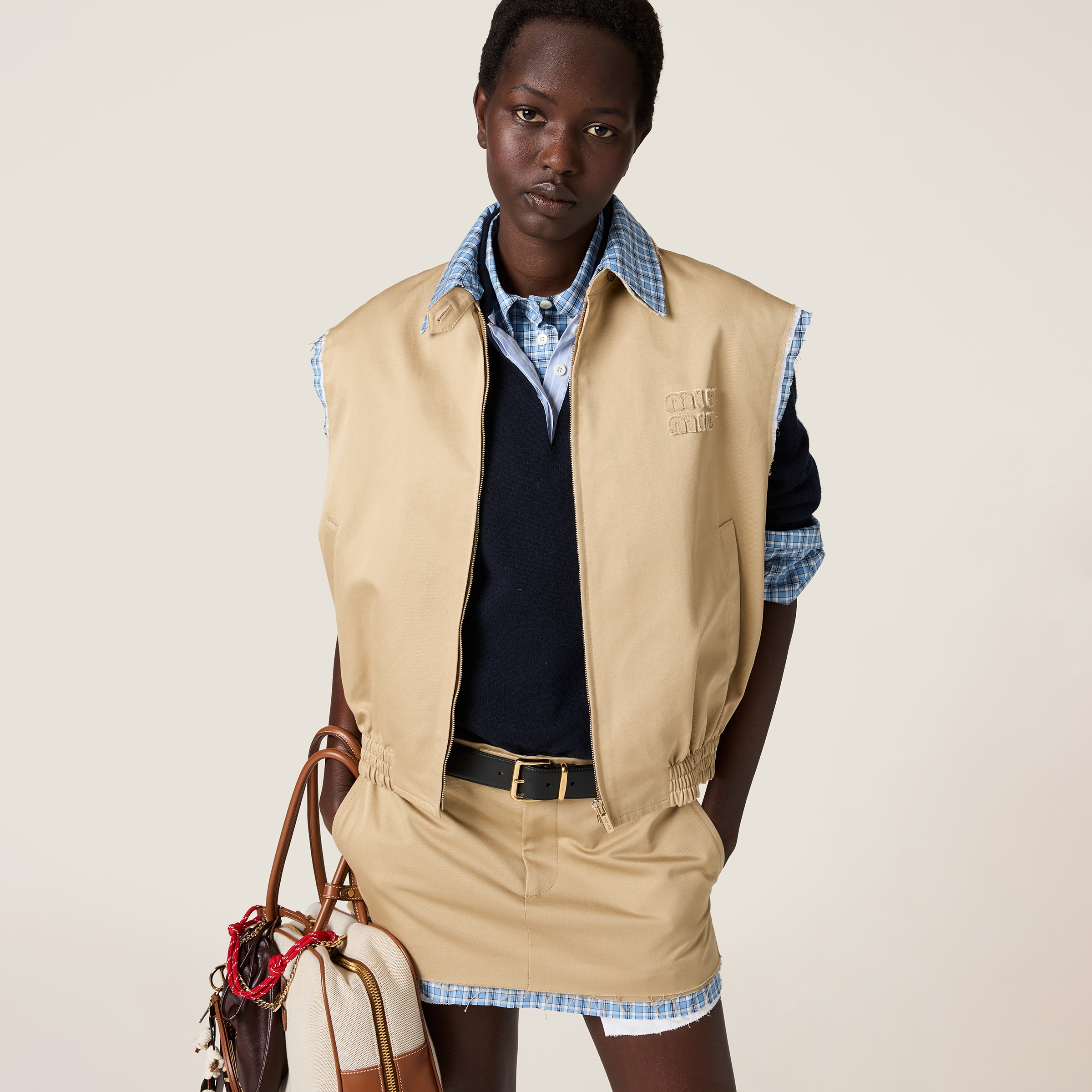 MIU 25S ICE STRIPE KNIT VEST 2264118