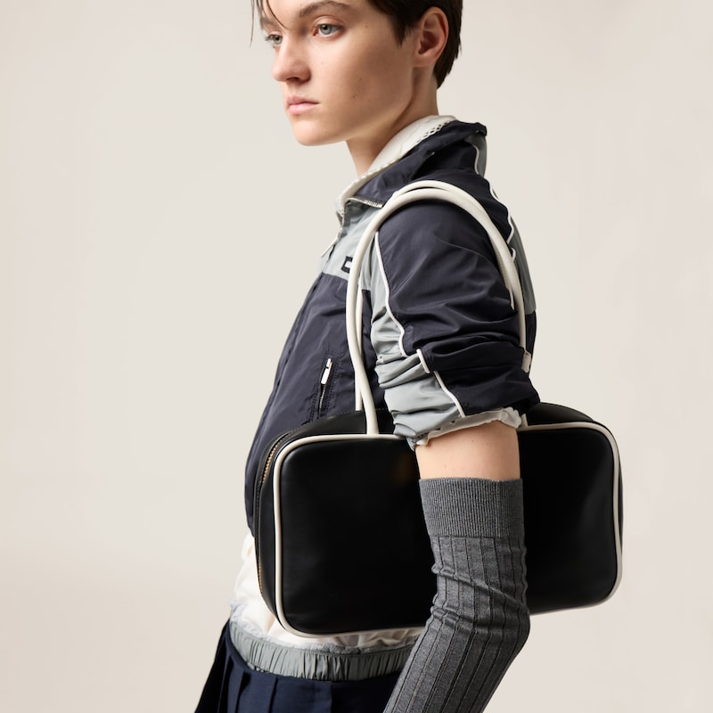 Technical silk zipper blouson jacket