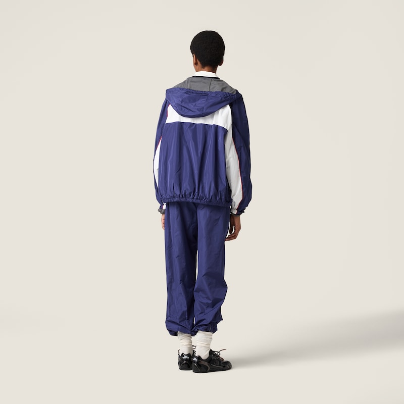 Technical poplin hoodie jacket