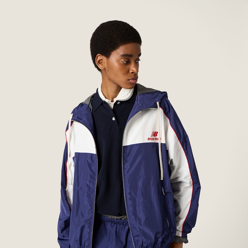 Technical poplin hoodie jacket