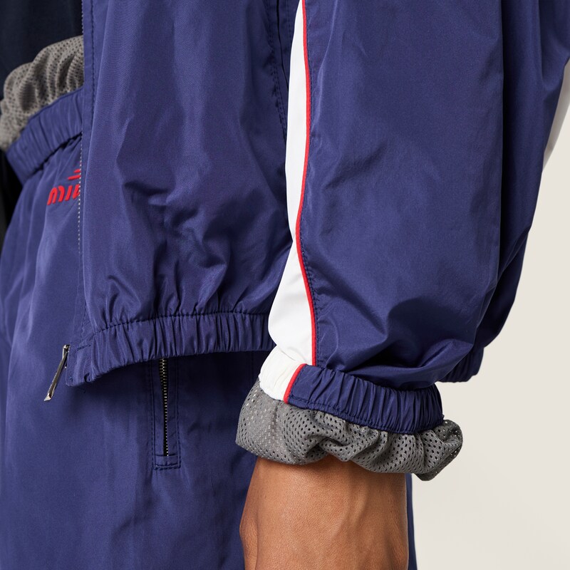 Technical poplin hoodie jacket