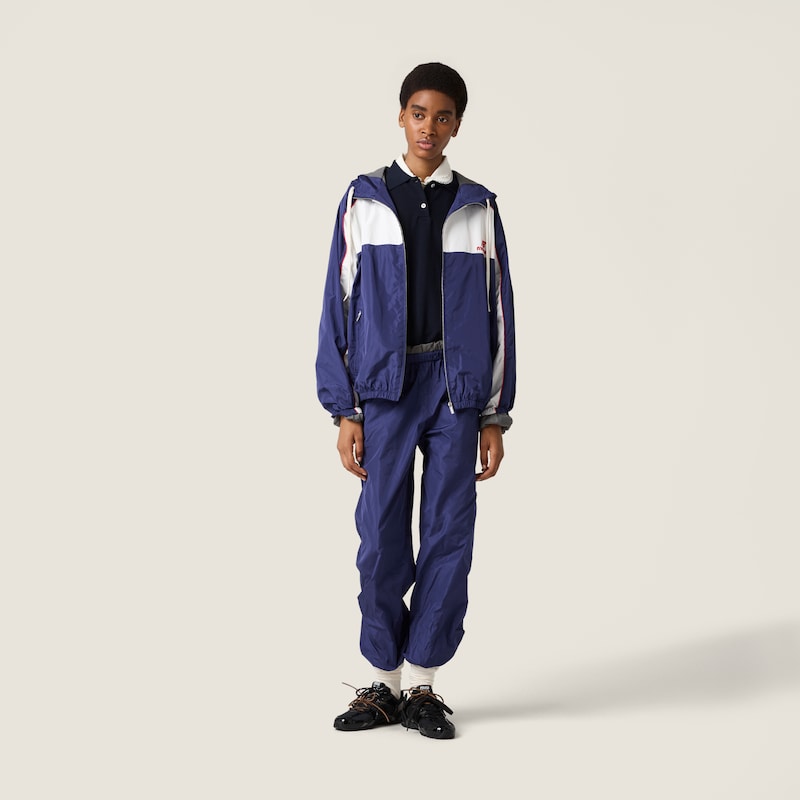 Technical poplin hoodie jacket