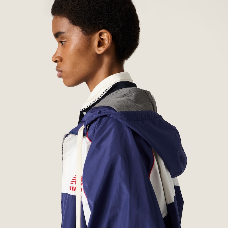 Technical poplin hoodie jacket