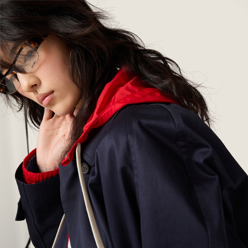 Reversible chino and technical pongé blouson jacket