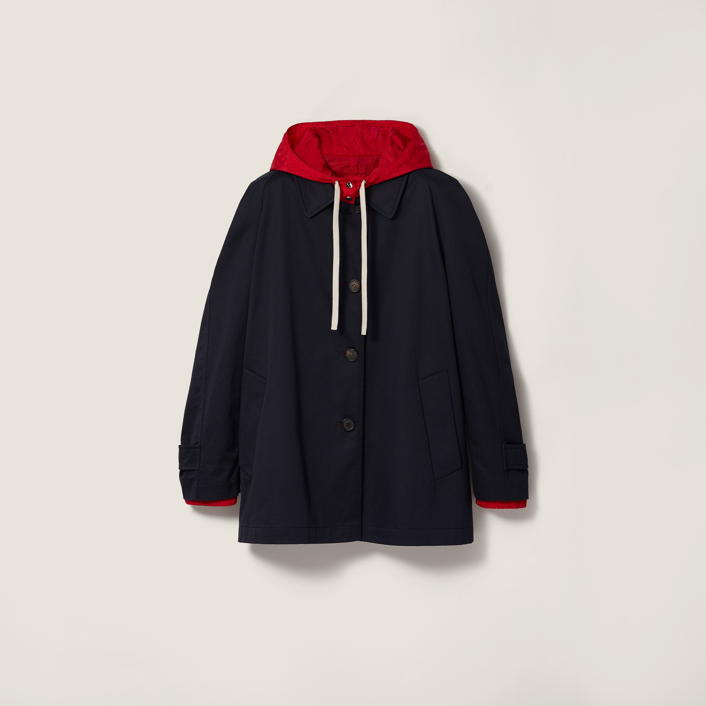 ベージュ ガーメントダイ ギャバジン ブルゾンジャケット | Miu Miu