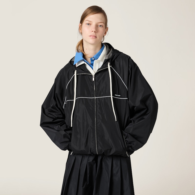 機能性絲綢拉鏈束腰外套