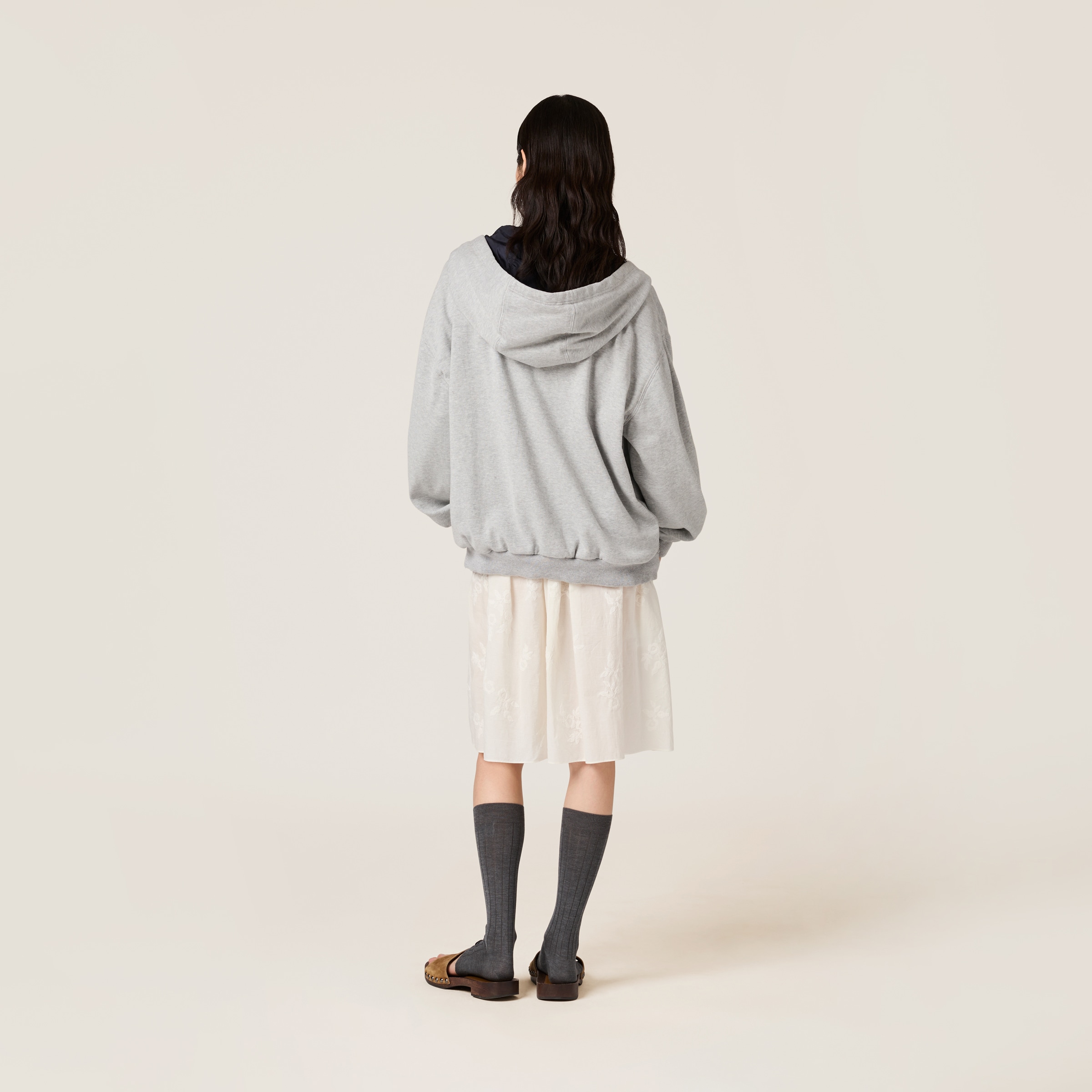 Miu Miu Jersey And Technical Pongé Blouson Jacket