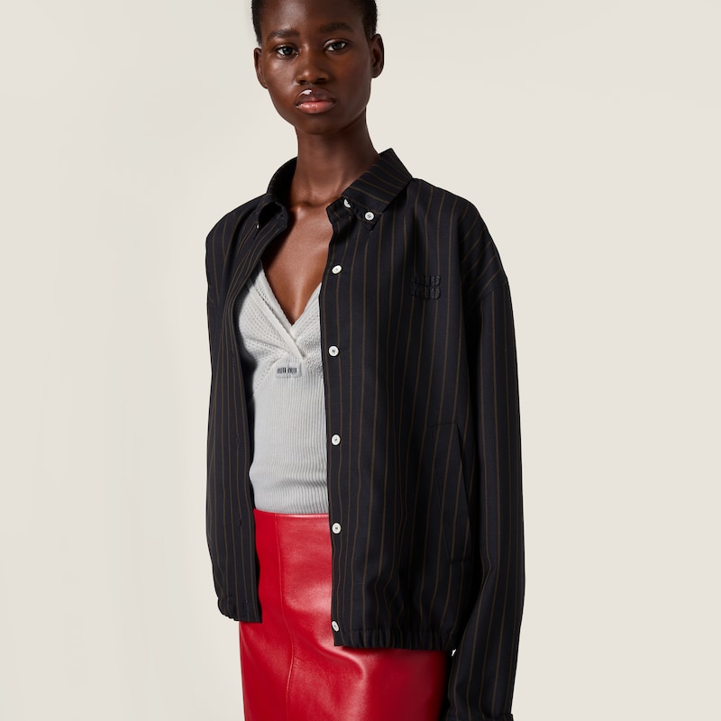 Pinstriped blouson jacket