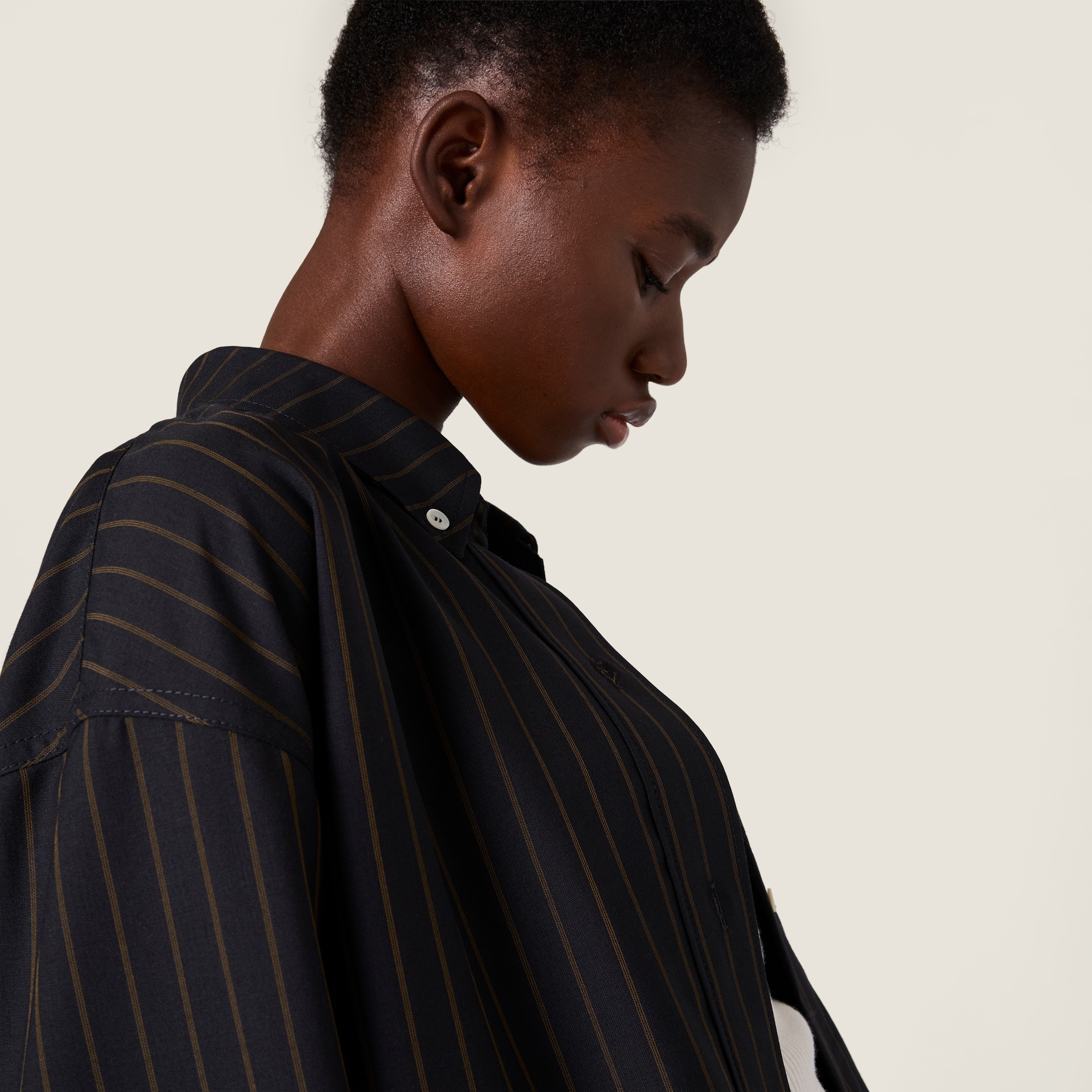 Pinstriped blouson jacket - thumbnail 5