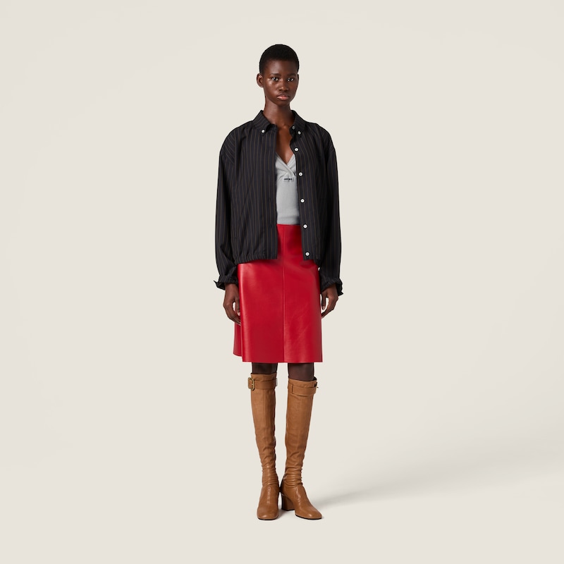 Pinstriped blouson jacket