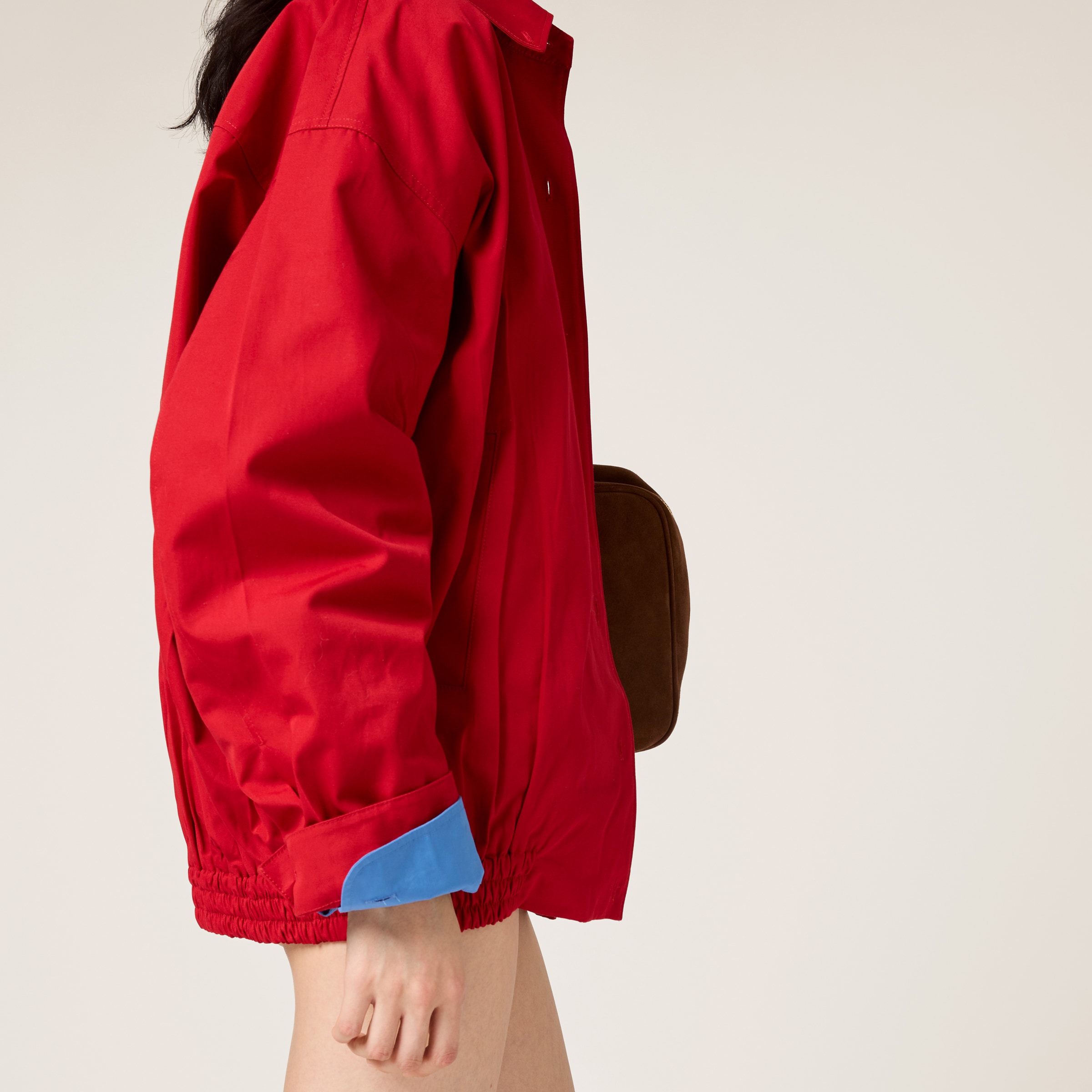 MiuMiu ヘビーポプリンブルゾンジャケット レッド ヘビーポプリンブルゾンジャケット | Miu Miu