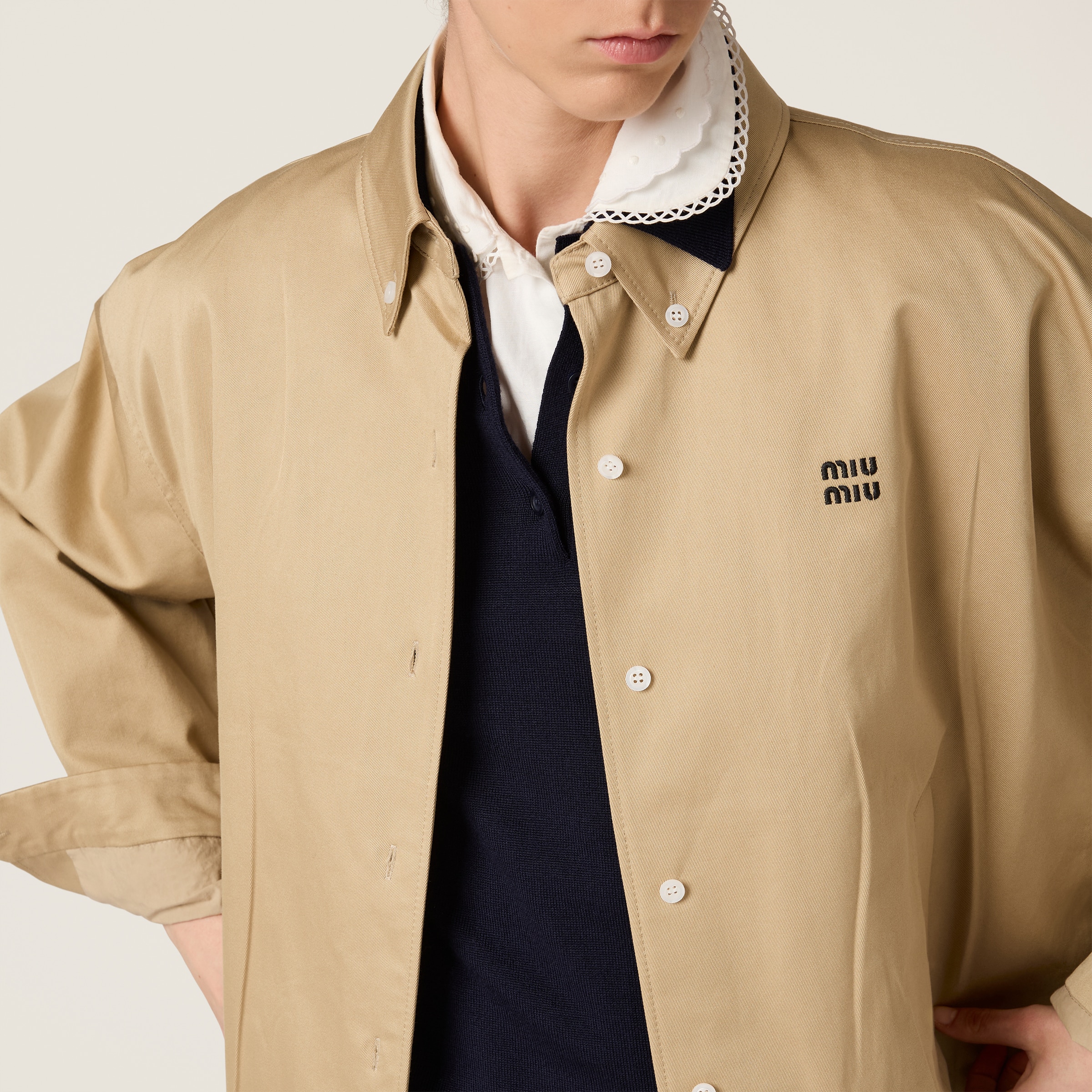 Miu Miu Chino Cloth Blouson Jacket In Cord