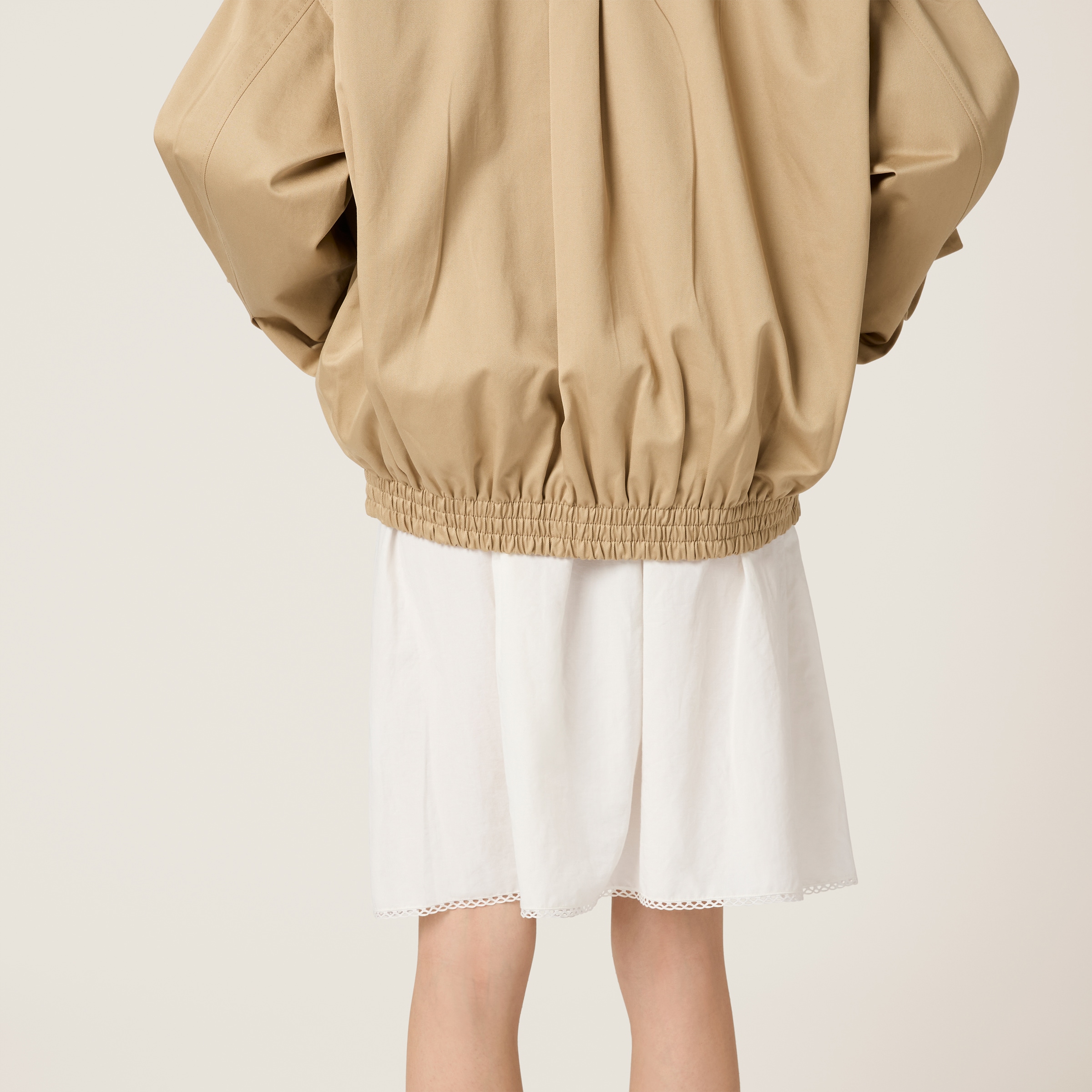 【ｍiuｍiu】チノクロス ブルゾンジャケット ML1264 ベージュ チノクロス ブルゾンジャケット | Miu Miu