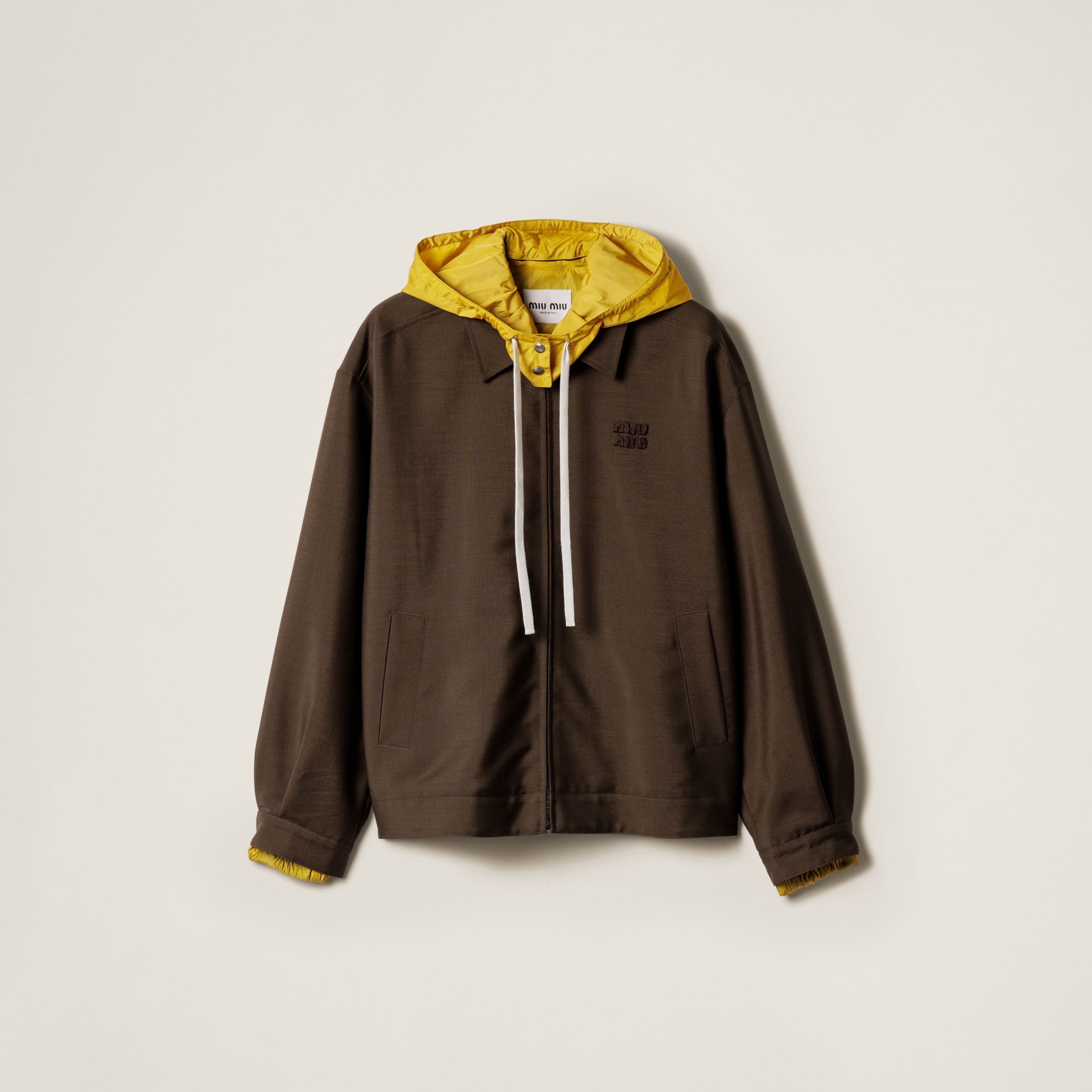 Miu Miu Kid Mohair And Technical Pongé Blouson Jacket