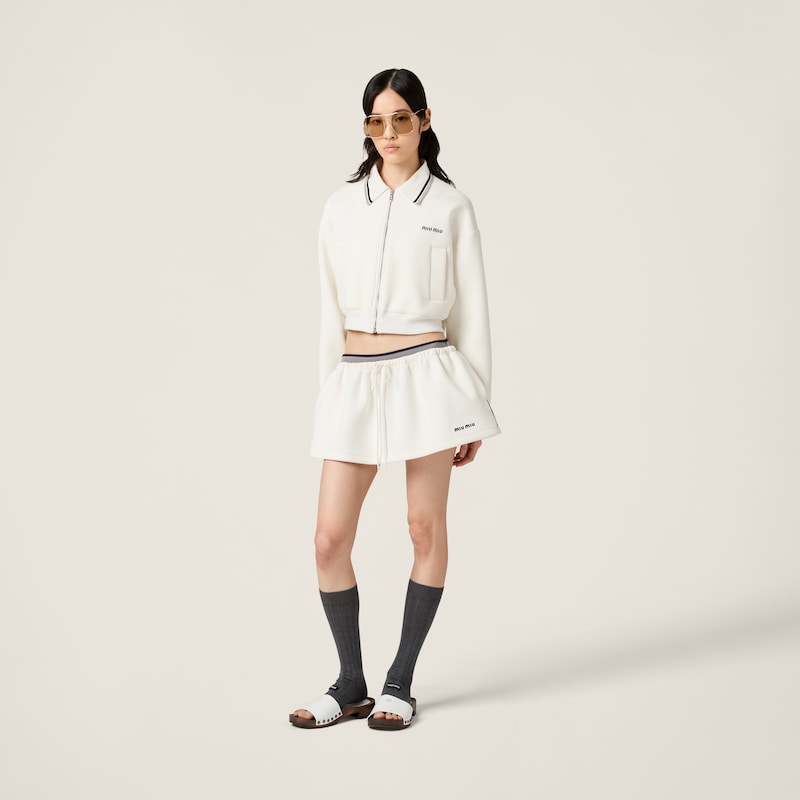 粘合珠地布和科技针织布夹克外套