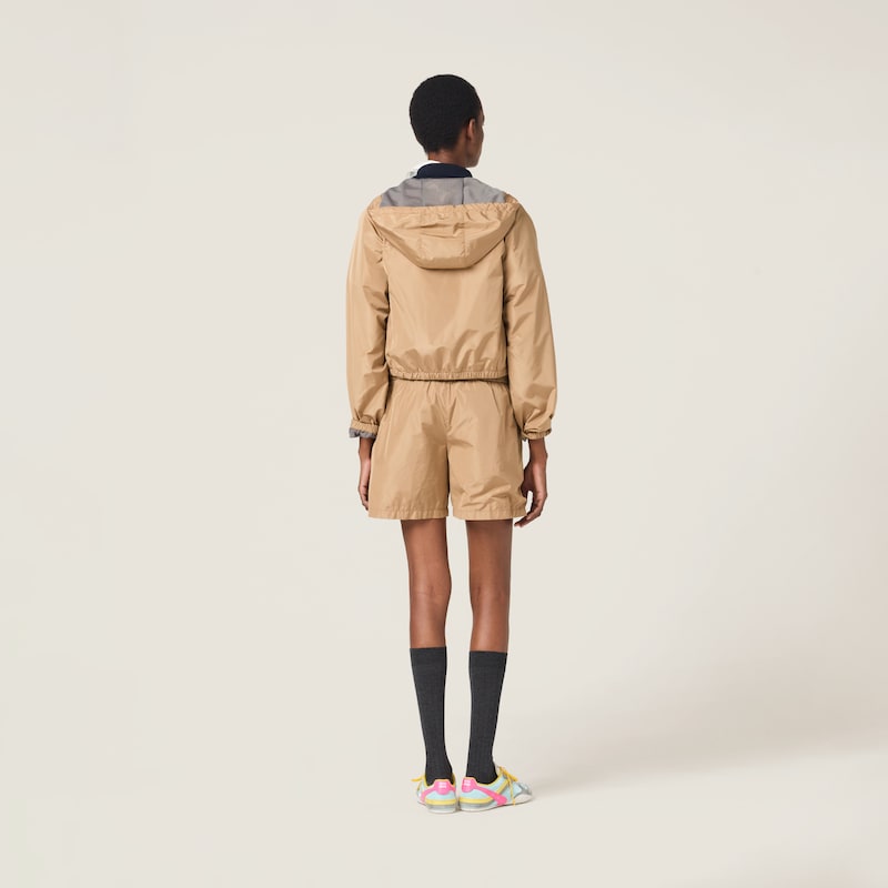 Technical silk blouson jacket