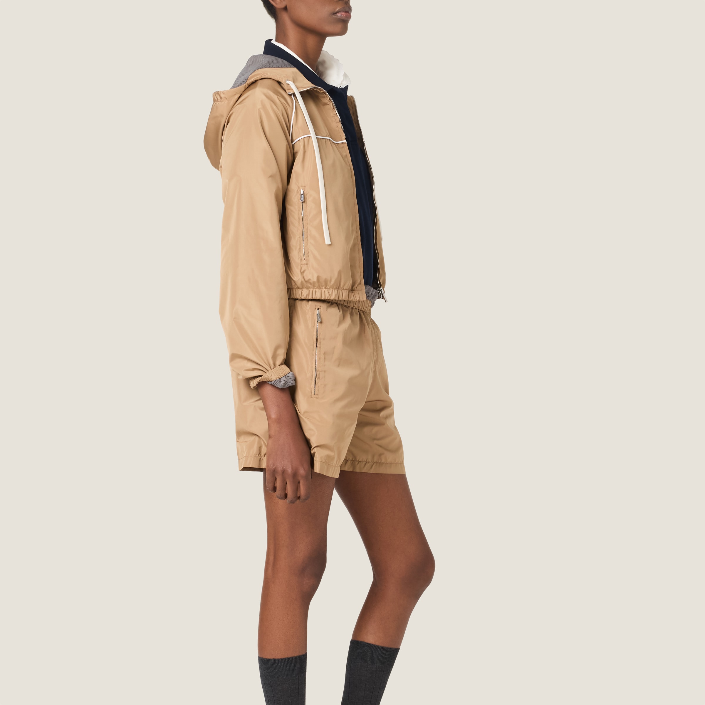 Miu Miu Technical Silk Blouson Jacket