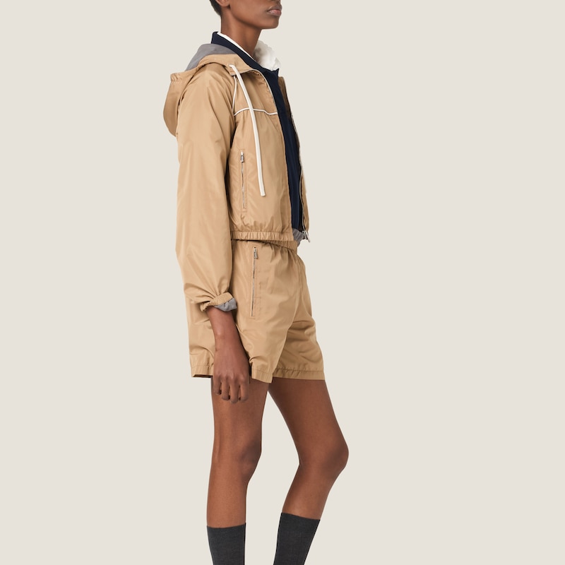 Technical silk blouson jacket