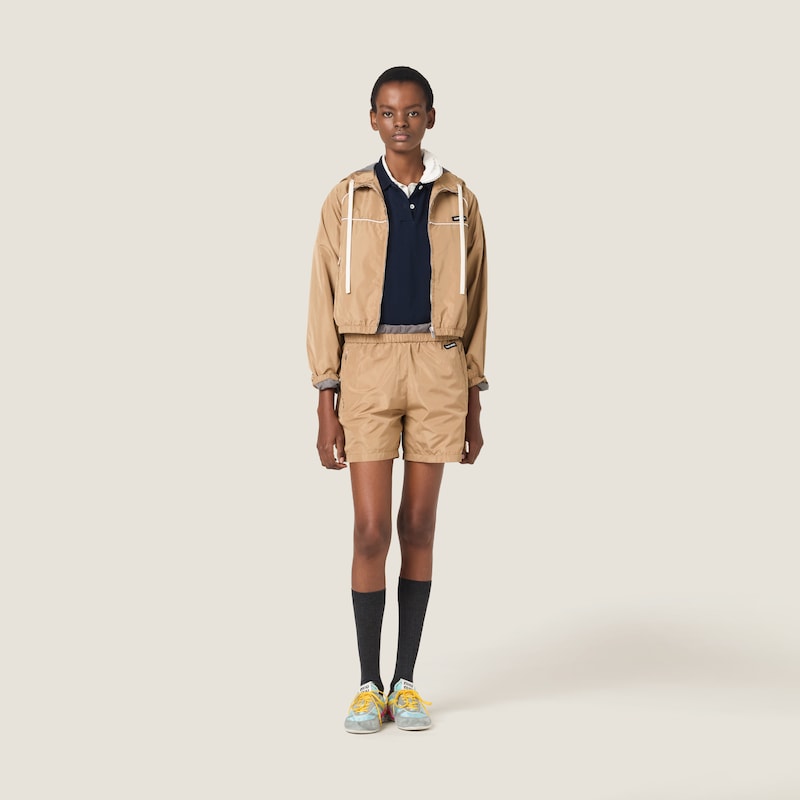 Technical silk blouson jacket