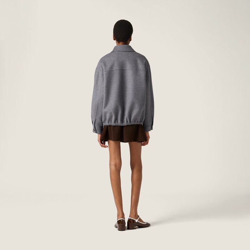 Double cashmere blouson jacket