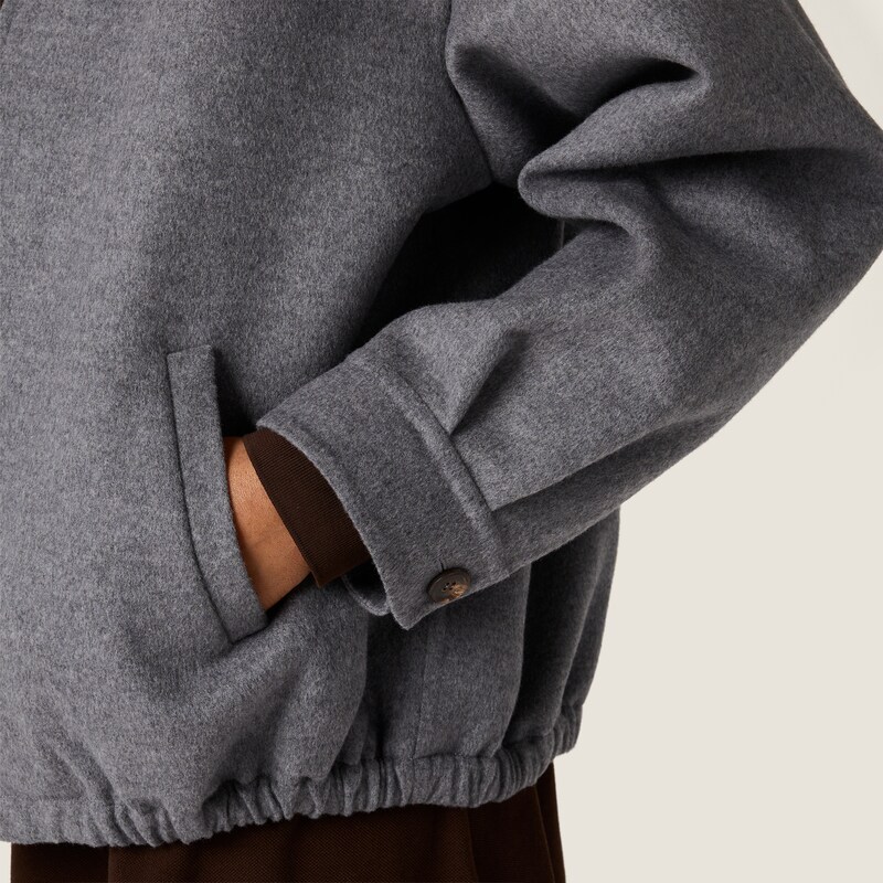 Double cashmere blouson jacket