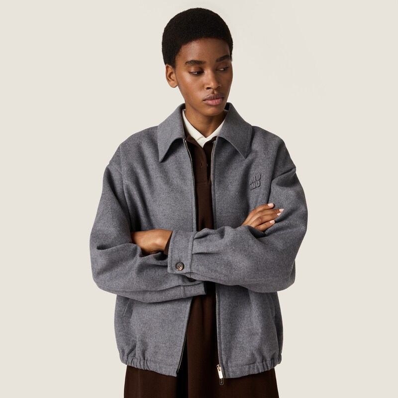 Double cashmere blouson jacket