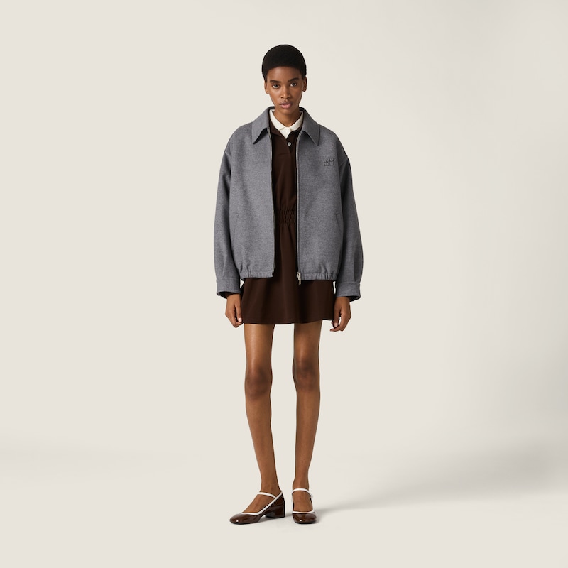 Double cashmere blouson jacket