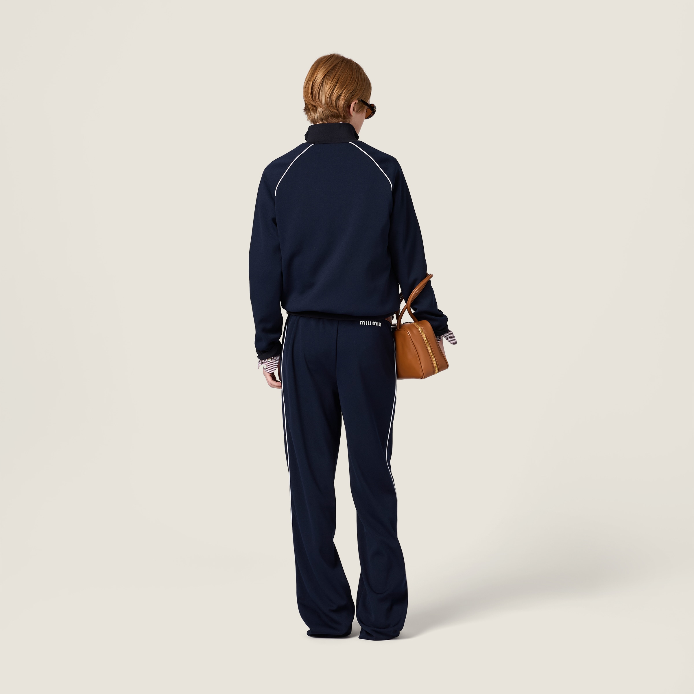 ジャケット・アウター mio.nao.syun Navy Technical Jersey Blouson Jacket | Miu Miu - United States