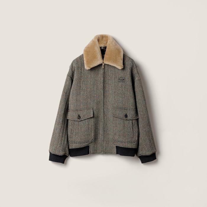 miu miu グレー コーデュロイコート Miu Miu ミュウミュウ チェック コート | グレー | FARFETCH JP