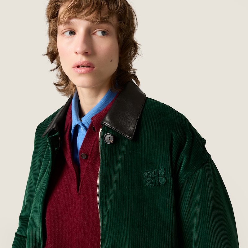 Blouson matelassé en velours côtelé