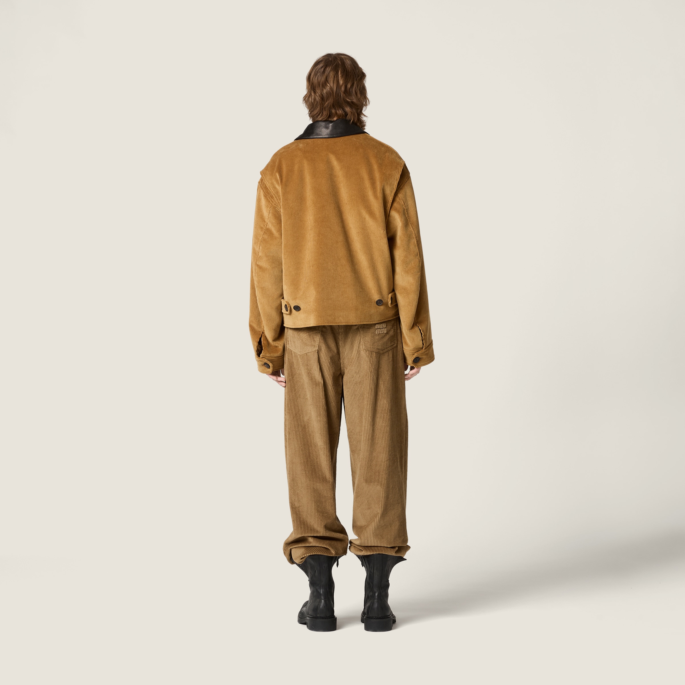 Miu Miu Padded Corduroy Blouson In Brown