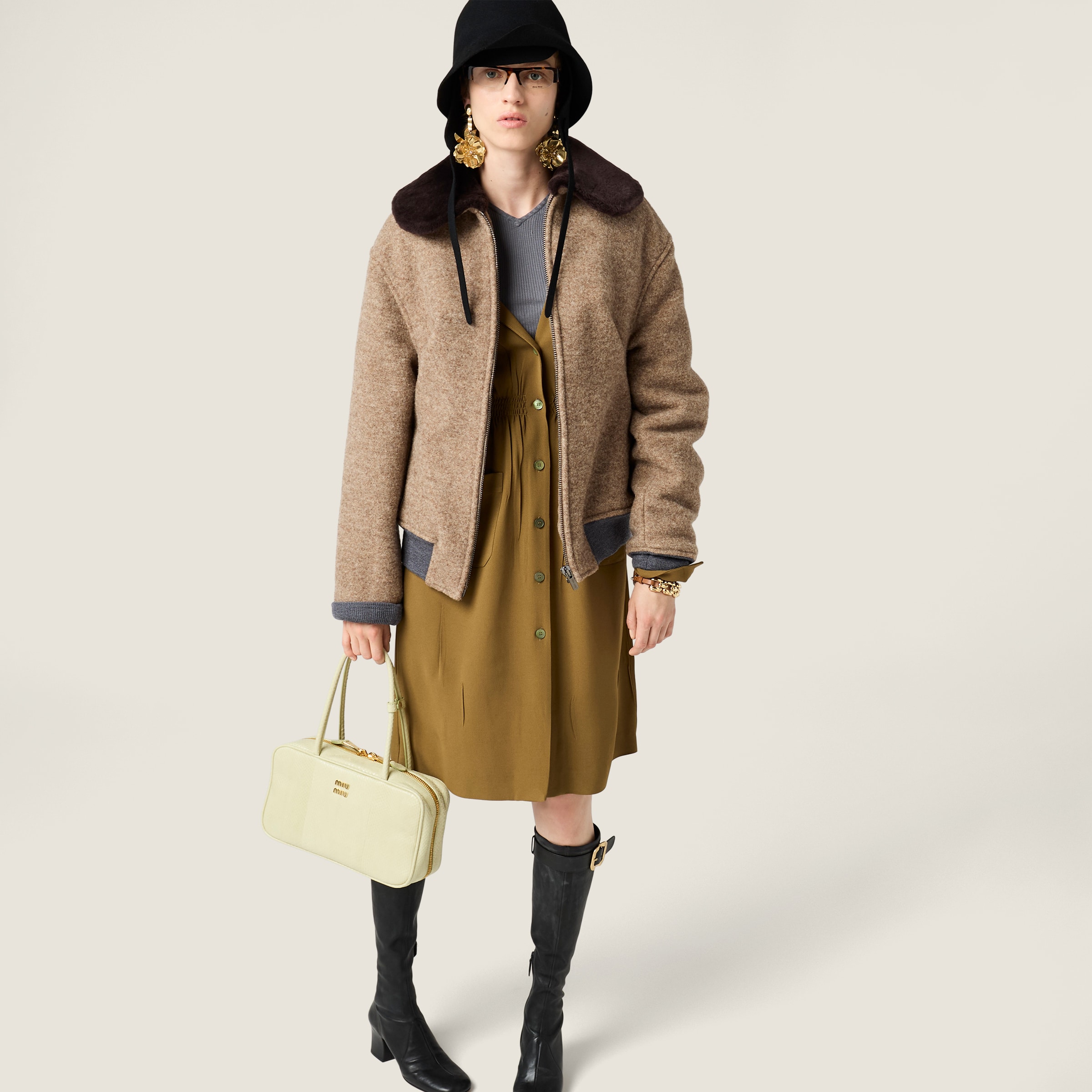 Miu Miu Shetland Wool Blouson Jacket