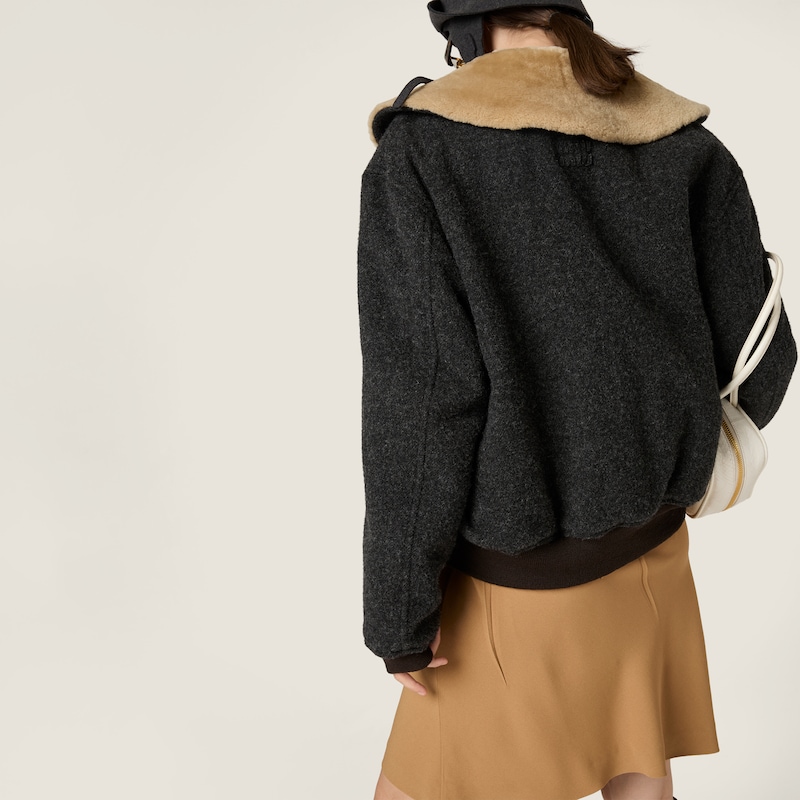 Shetland wool blouson jacket