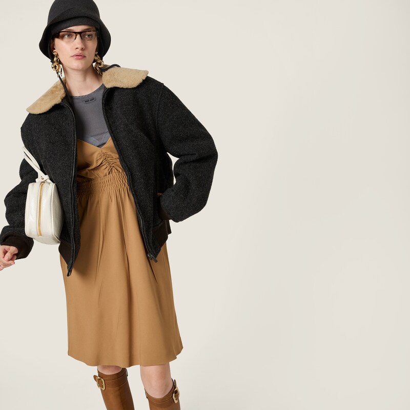 Shetland wool blouson jacket