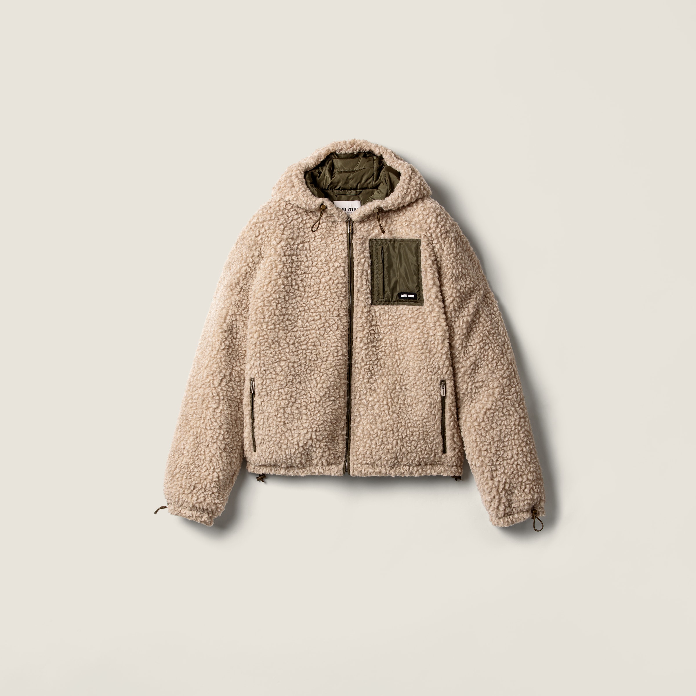 Miu Miu Medium-weight Teddy Down Jacket With Technical Pongé