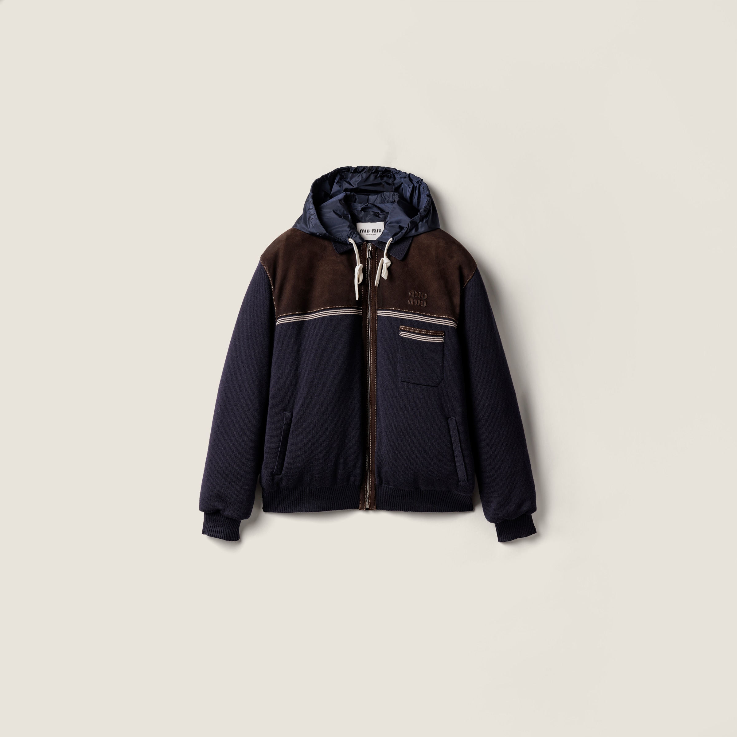 アイボリー パナマコットン ブルゾンジャケット | Miu Miu