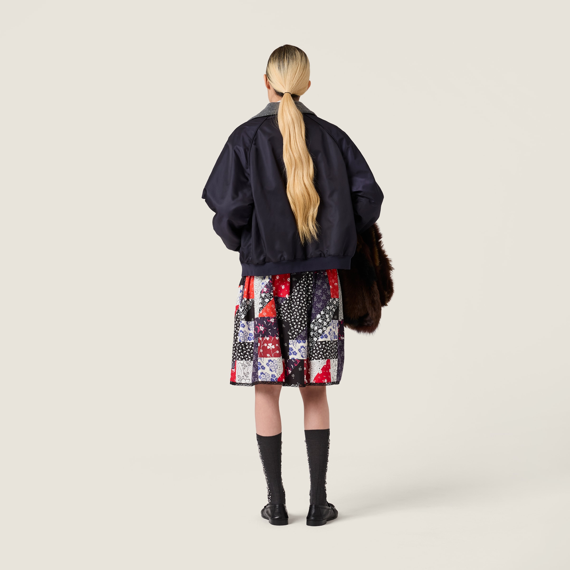 Technical gazar and fleece bomber jacket - thumbnail 3