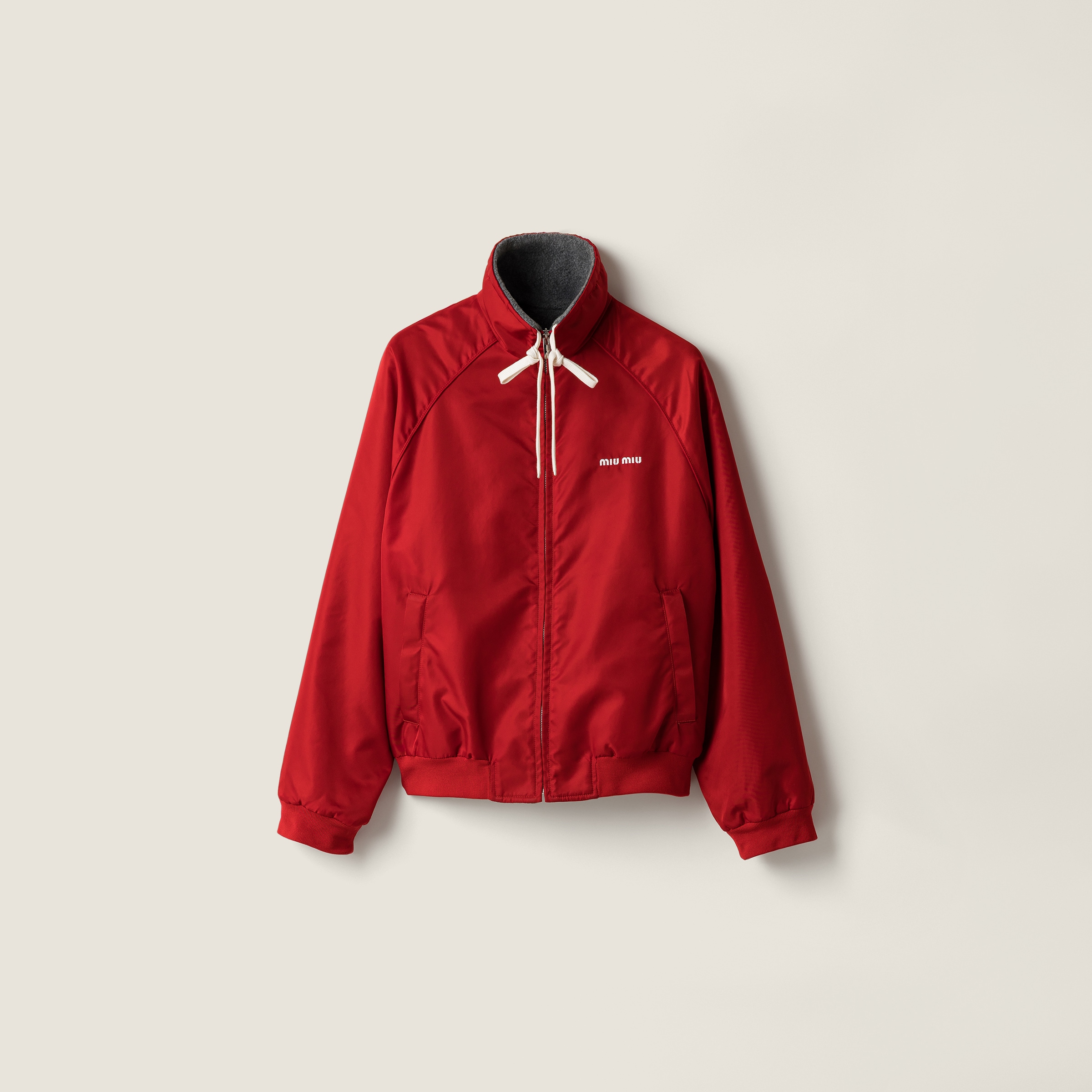 Technical gazar and fleece bomber jacket