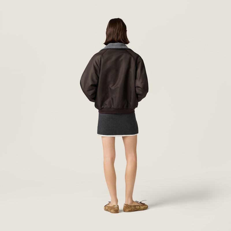 Blouson bomber réversible en gazar technique et polaire