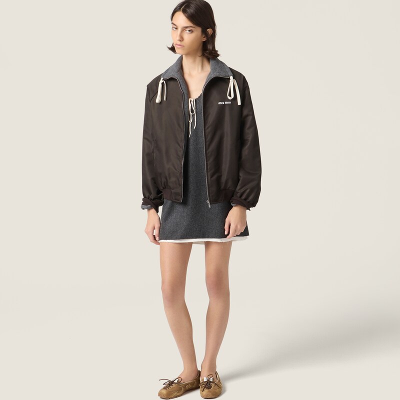 Blouson bomber réversible en gazar technique et polaire