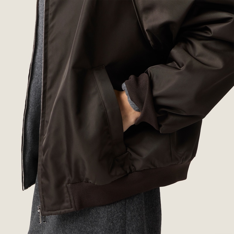 Blouson bomber réversible en gazar technique et polaire