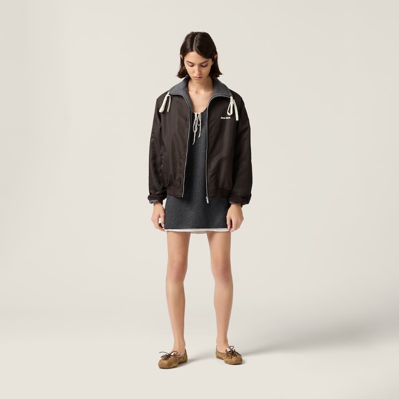 Blouson bomber réversible en gazar technique et polaire