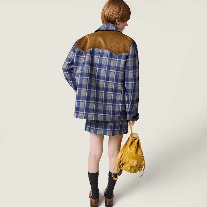 Checked blouson jacket