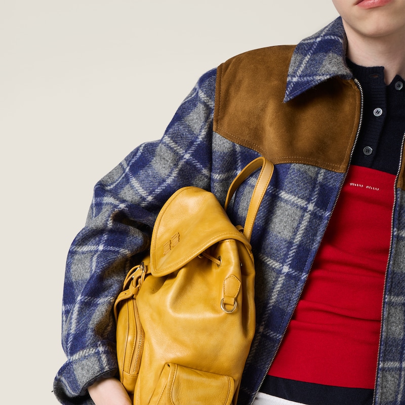 Checked blouson jacket