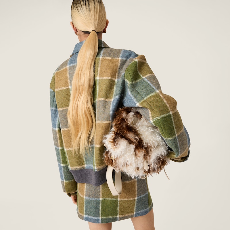 Checked blouson jacket