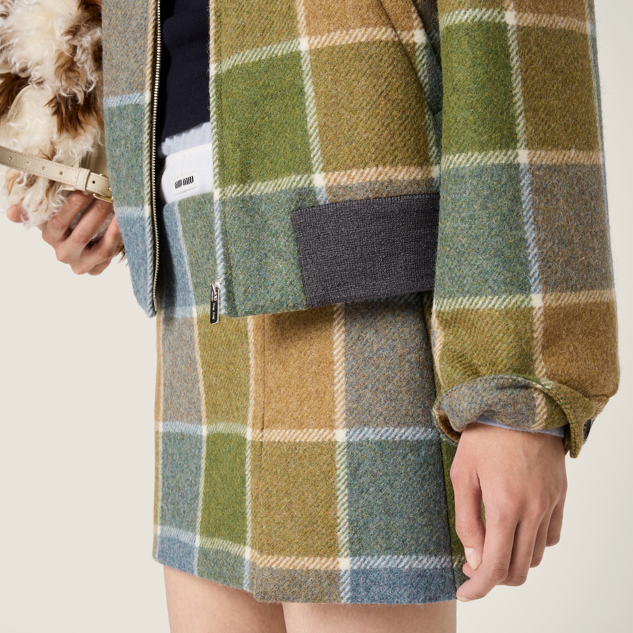 Miu Miu Checked Blouson Jacket