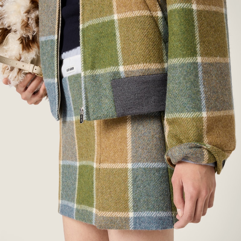 Checked blouson jacket