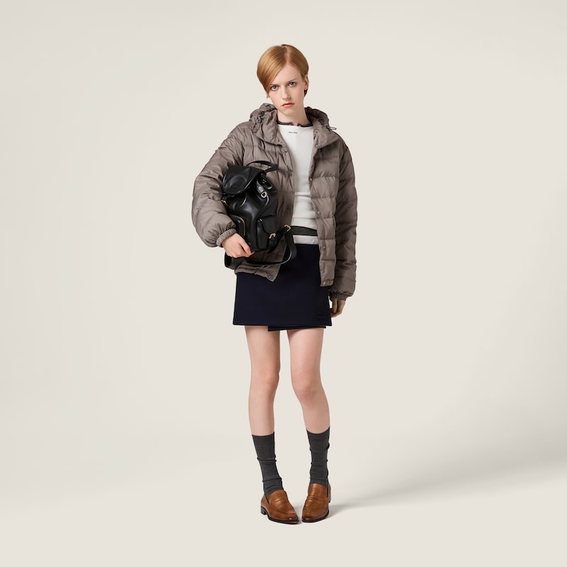 Technical pongé down jacket