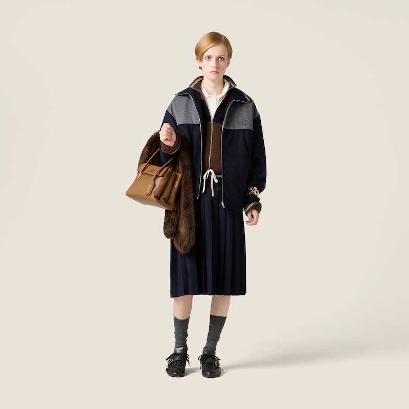 Velour blouson zipper jacket